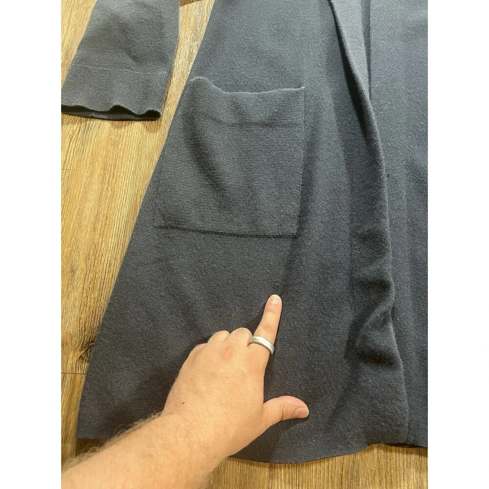 Armand Diradourian Gray Blue Cashmere Cardigan Sweater Petite - Picture 4 of 10